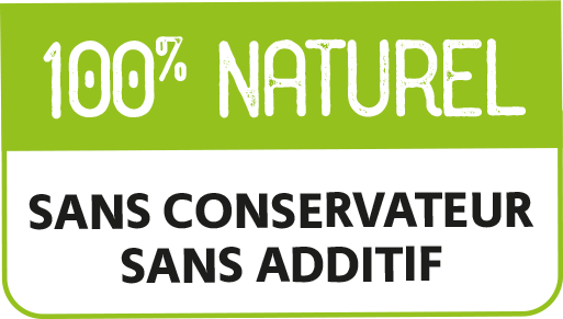 100 % naturel sans conservateur, sans additifs